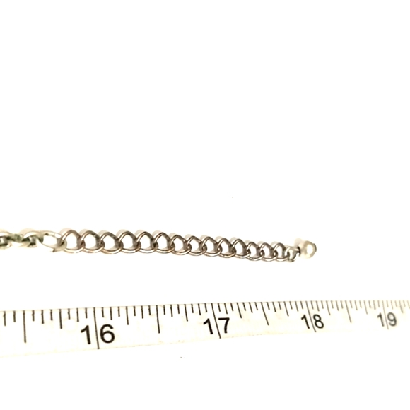 VINTAGE SILVER-TONE AND BLACK GLASS 16 -18" NECKLACE & LEVERBACK 2" EARRINGS SET - Picture 7 of 10